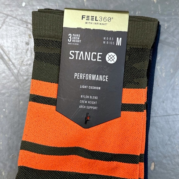 Stance 3 Pack Feel 360 Infiknit Crew Height Socks Sargent Medium - Picture 5 of 7